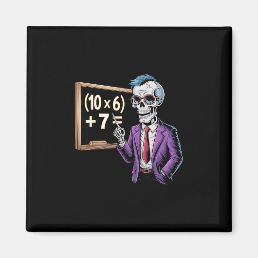 67 Math Teacher Meme Brainrot Six Seven Halloween  Magnet (Vorne)