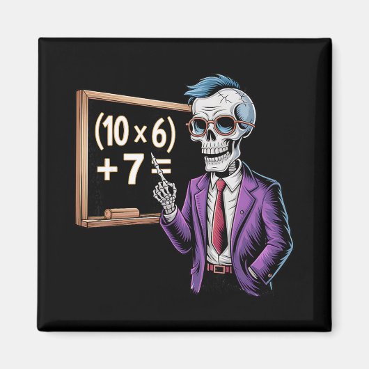 67 Math Teacher Meme Brainrot Six Seven Halloween Magnet (Vorne)