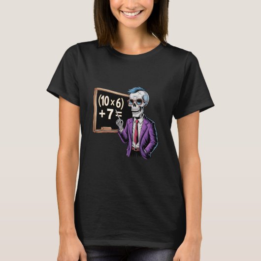 67 Math Teacher Meme Brainrot Six Seven Halloween  T-Shirt (Vorderseite)