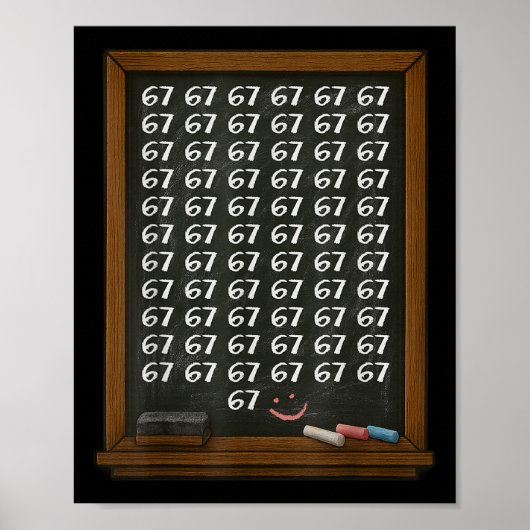 67 Math Teacher Overload Six Seven Brainrot Meme C Poster (Vorne)