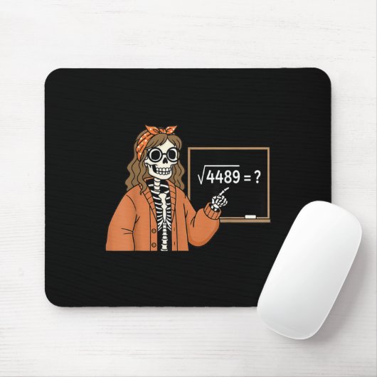 67 Math Teacher Skeleton Halloween Root 4489 Messy Mousepad (Mit Mouse)