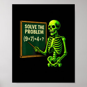 67 Mathe-Halloween-Skelett-Meme für Lehrer und S Poster