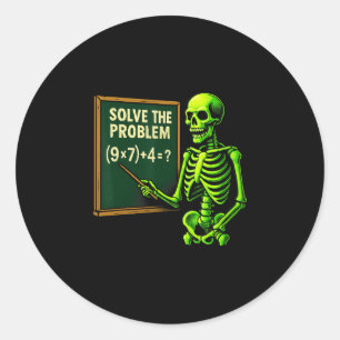 67 Mathe-Halloween-Skelett-Meme für Lehrer und S Runder Aufkleber