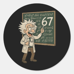 67 Mathe-Meme Lustiger Professor Genie Tafel Runder Aufkleber