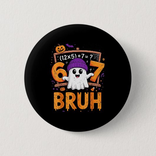 67 Mathelehrer Halloween-Kostüm Mathematik Mathe Button (Vorderseite)