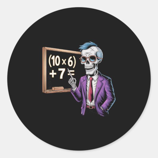 67 Mathelehrer Meme Brainrot Sechs Sieben Hallowee Runder Aufkleber (Vorderseite)