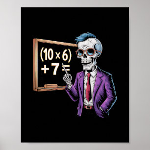 67 Mathelehrer Meme Brainrot Six Seven Halloween  Poster