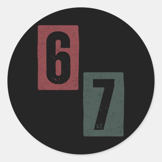 67 Meme 1  Runder Aufkleber (Vorderseite)