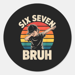 67 Meme 6 7 Dabbing Junge Sechs Sieben Bruh Lustig Runder Aufkleber