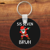 67 Meme 6 7 Funny Christmas Dabbing Santa Six Seve Schlüsselanhänger (Vorderseite)