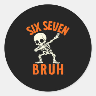 67 Meme 6 7 Halloween Dabbing Sechs Sieben Bruh Lu Runder Aufkleber