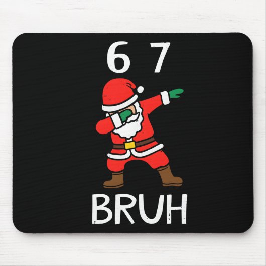 67 Meme 6 7 Lustiger Weihnachten Dabbing Santa Sec Mousepad (Vorne)