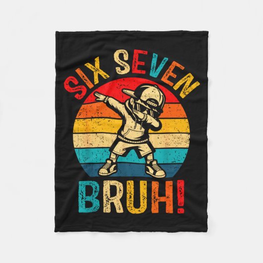 67 Meme 6 7 Numbers Boys Six Seven Bruh Dabbing Bo Fleecedecke (Vorderseite)