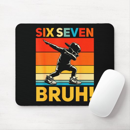67 Meme 6 7 Numbers Dabbing Six Seven Bruh Funny B Mousepad (Mit Mouse)