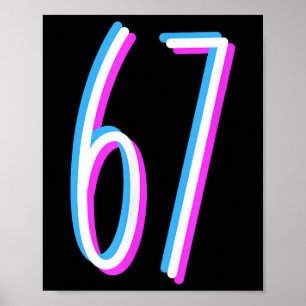 67 Meme 6 7 Sechs Sieben Zahl Kostüm  Poster