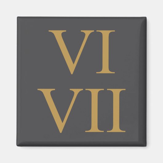 67 Meme 6 7 Six Seven Latin Number Roman Numerals  Magnet (Vorne)