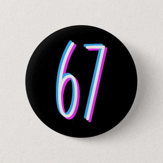 67 Meme 6 7 Six Seven Zahl Kostüm Button (Vorderseite)