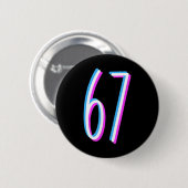 67 Meme 6 7 Six Seven Zahl Kostüm Button (Vorne & Hinten)
