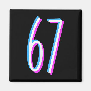 67 Meme 6 7 Six Seven Zahl Kostüm Magnet