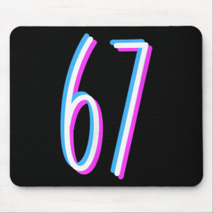 67 Meme 6 7 Six Seven Zahl Kostüm Mousepad