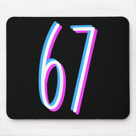 67 Meme 6 7 Six Seven Zahl Kostüm Mousepad (Vorne)