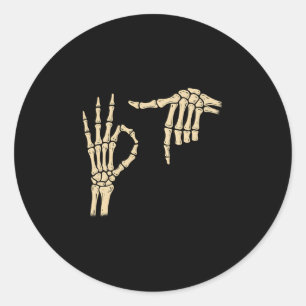 67 Meme 6 7 Skelett Halloween Sechs Sieben Gen Alp Runder Aufkleber