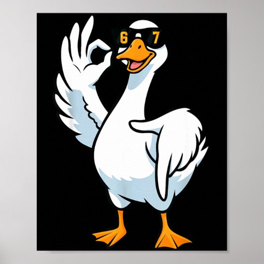 67 Meme Alberne Gans 6 7 Lustig Sechs Sieben 6-7 G Poster (Vorne)