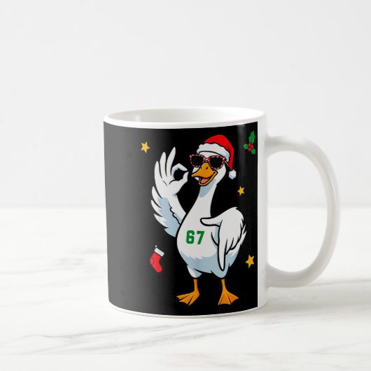 67 Meme Alberner Gans 6 7 Lustige Sechs Sieben Wei Kaffeetasse (Rechts)