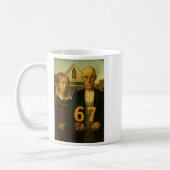 67 Meme American Gothic Art Six Seven Gen Alpha Sl Kaffeetasse (Links)