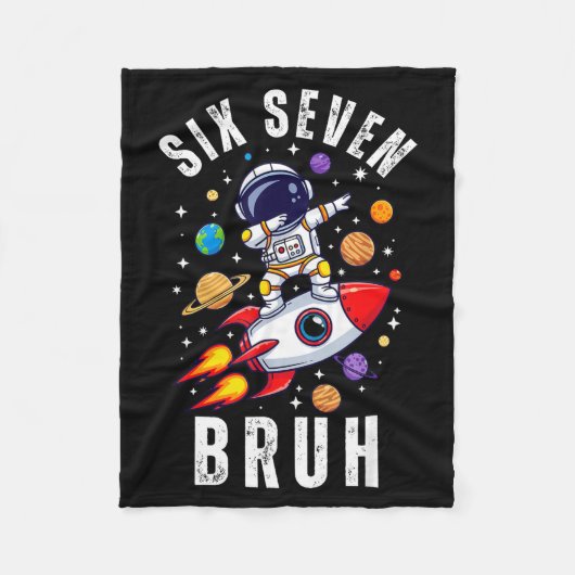 67 Meme Astronaut Dabbing In Space Funny Six Seven Fleecedecke (Vorderseite)