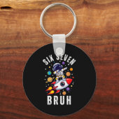 67 Meme Astronaut Dabbing In Space Funny Six Seven Schlüsselanhänger (Vorderseite)