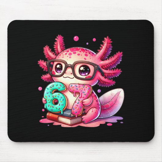 67 Meme Axolotl Funny Six Seven Axolotl Lover For  Mousepad (Vorne)