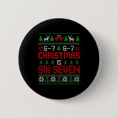67 Meme Boy Funny Six Seven Ugly Christmas Sweater Button (Vorderseite)