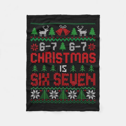 67 Meme Boy Funny Six Seven Ugly Christmas Sweater Fleecedecke (Vorderseite)