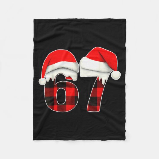 67 Meme Brainrot Funny Christmas Plaid Xmas Pajama Fleecedecke (Vorderseite)