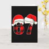 67 Meme Brainrot Funny Christmas Plaid Xmas Pajama Karte (Gelbe Blume)