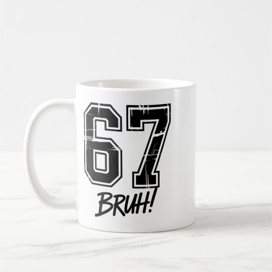 67 Meme Bruh Six Seven Kaffeetasse (Links)