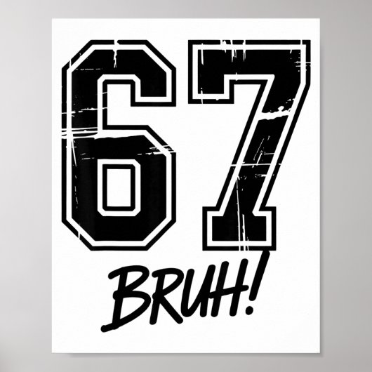 67 Meme Bruh Six Seven  Poster (Vorne)