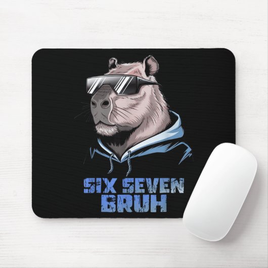 67 Meme Capybara Funny Six Seven Bruh Capybara For Mousepad (Mit Mouse)