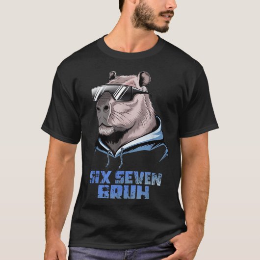67 Meme Capybara Funny Six Seven Bruh Capybara For T-Shirt (Vorderseite)