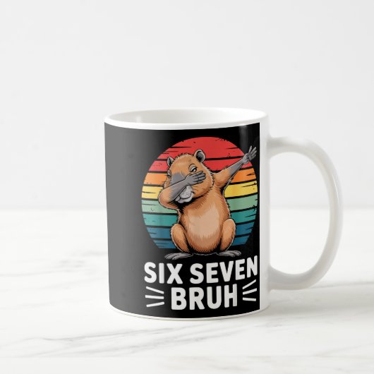 67 Meme Capybara Funny Six Seven Bruh Humor For Ki Kaffeetasse (Rechts)