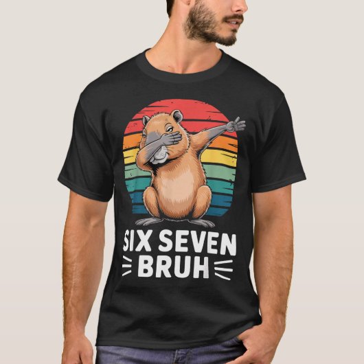 67 Meme Capybara Funny Six Seven Bruh Humor For Ki T-Shirt (Vorderseite)