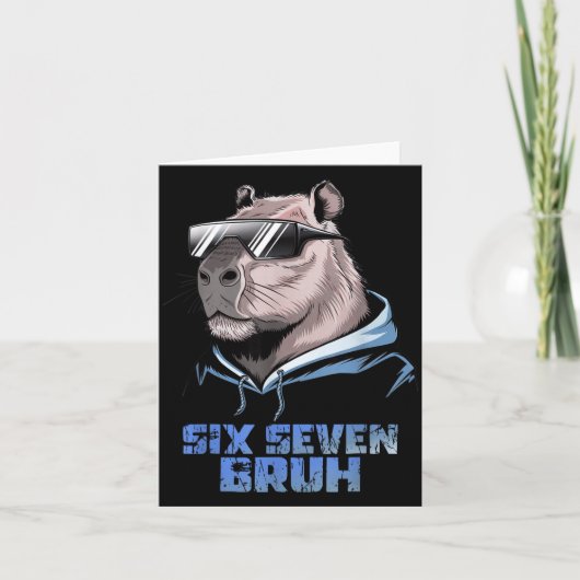 67 Meme Capybara Lustig Sechs Sieben Bruh Capybara Karte (Vorderseite)