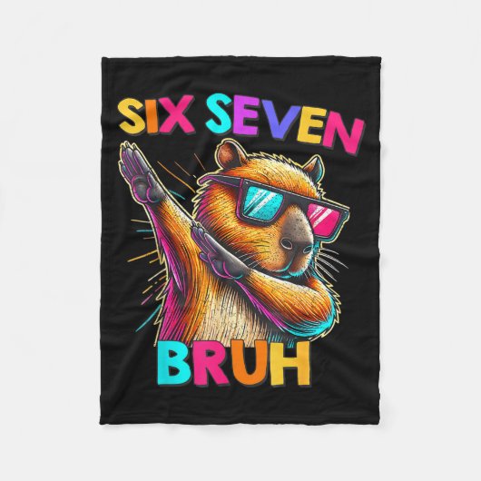 67 Meme Capybara Six Seven Bruh Capybara Kids Boys Fleecedecke (Vorderseite)