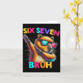 67 Meme Capybara Six Seven Bruh Capybara Kids Boys Karte (Gelbe Blume)