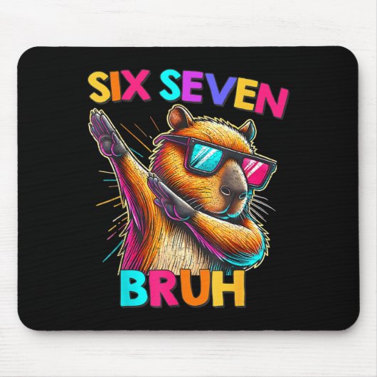67 Meme Capybara Six Seven Bruh Capybara Kids Boys Mousepad (Vorne)