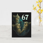 67 Meme Cat Howling At 67 Funny 6 7 Karte (Gelbe Blume)
