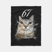 67 Meme Cat Howling At Moon Brainrot Funny 6 7  Fleecedecke (Vorderseite)