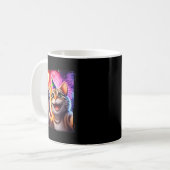 67 Meme Cat Raccoon New Year Selfie Funny Birthday Kaffeetasse (Vorderseite Links)