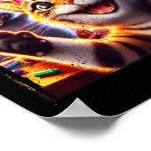 67 Meme Cat Raccoon New Year Selfie Funny Birthday Poster (Ecke)